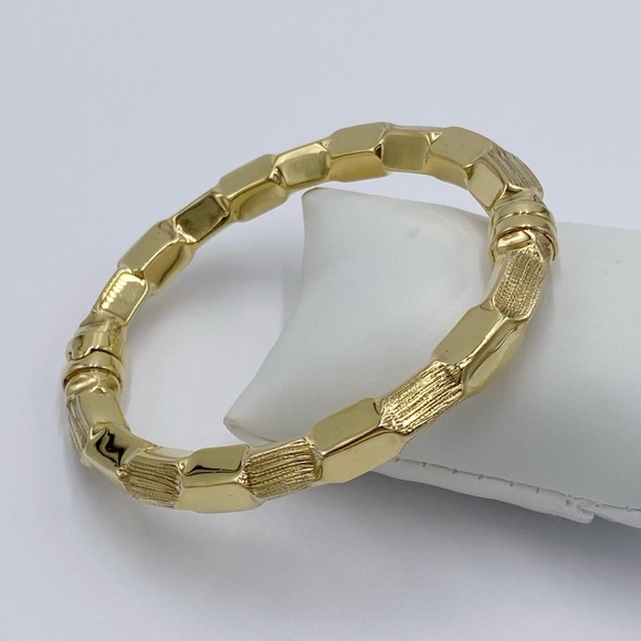 Veronese Gold Over Sterling Silver Hinge Bangle Bracelet - Picture 6 of 6